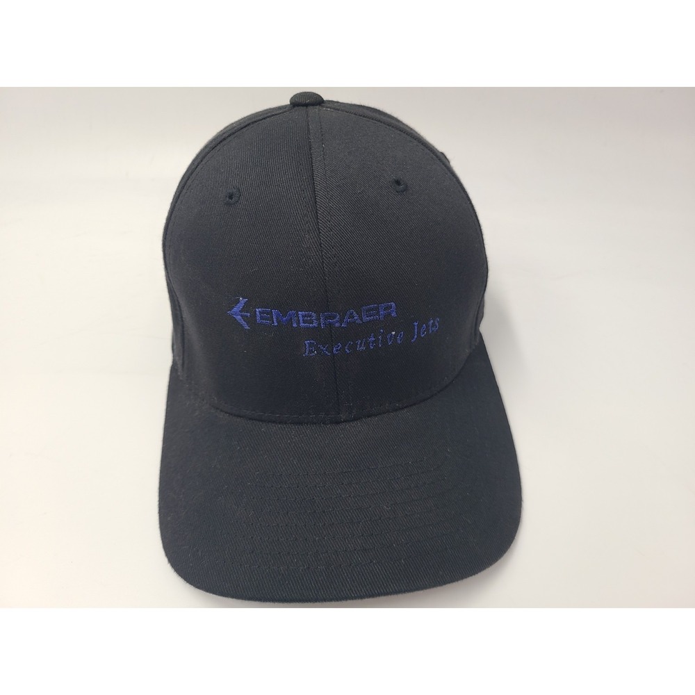 Embraer Executive Jets Brazil Flex Fitted S-M Hat Cap Aviation Men Women Black